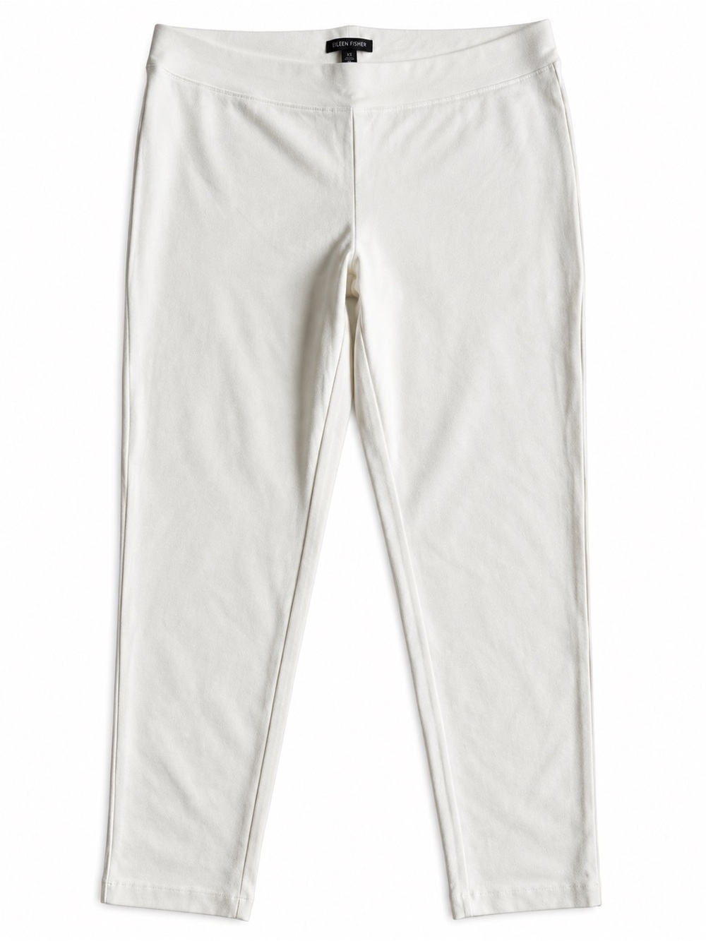 Eileen Fisher Slim Stretch Ankle Pants Pull-On Bone Light Beige Medium